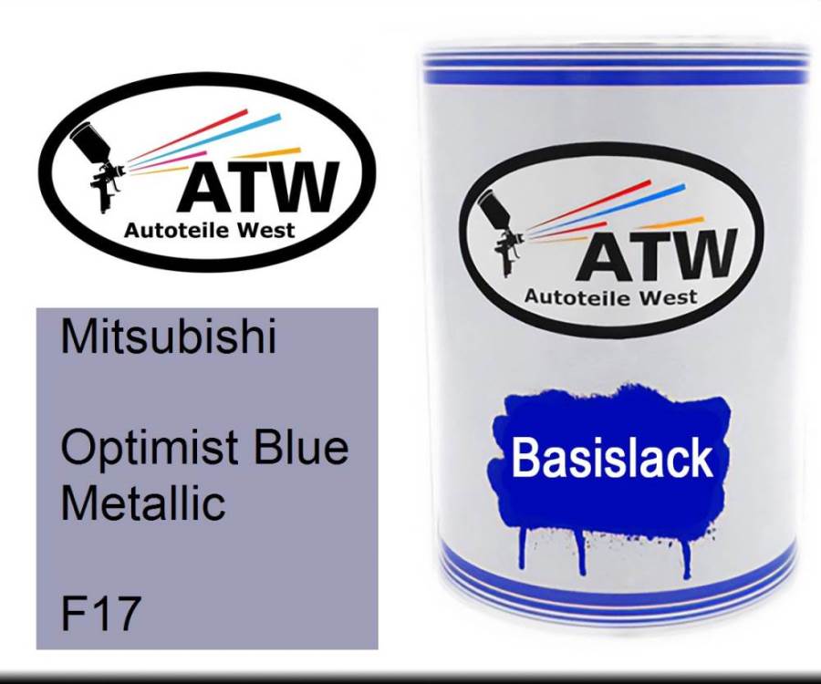 Mitsubishi, Optimist Blue Metallic, F17: 500ml Lackdose, von ATW Autoteile West.